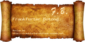 Frankfurter Botond névjegykártya